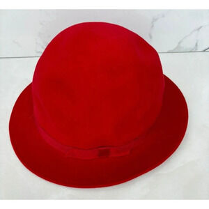 Vintage Robert Kirk Womens 100% Wool Felt Fedora Summer Hat Red Sz L
